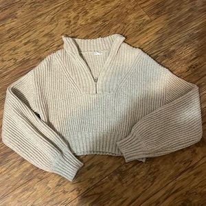 cropped quarter-zip sweater
